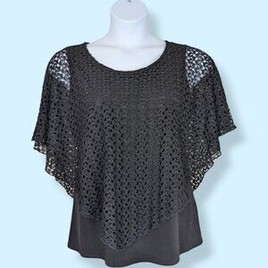 🍁Vintage Sears Black Lace Cover Top